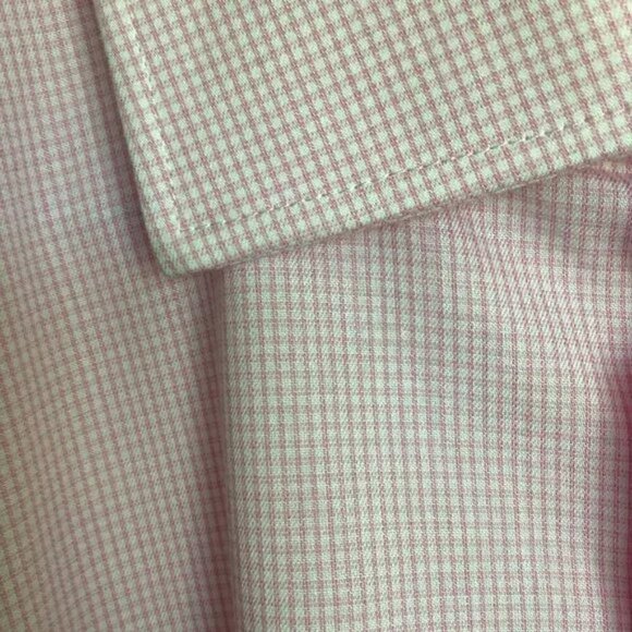 Van Heusen Flex Collar Men's Long Sleeve Pink/White Dress Shirt Size 17 34-35 - Picture 4 of 4